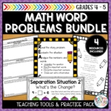 4th and 5th Grade Math Word Problems Bundle- Strategy Posters and Math Practice