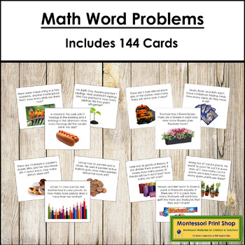Preview of Math Word Problems Bundle - Montessori Math