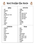 Math Word Problems Clue Words Graphic Organizer