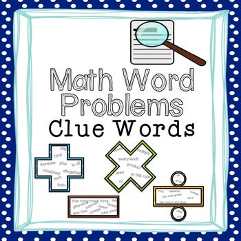 Preview of Math Word Problems Clue Words Posters
