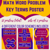 Math Word Problems Key Words Poster Sets