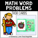 Math Word Problems- School Themed Task cards