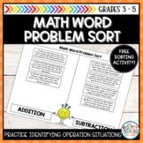 Math Word Problems | Math Sorting Activity
