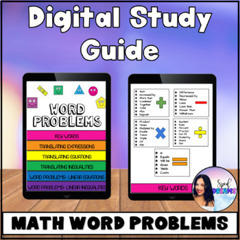 Math Word Problems Study Guide Poster Digital Flip Book for Distance ...