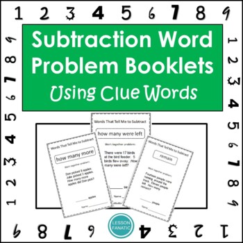 Subtraction Word Problem Booklets by Lesson Fanatic | TPT