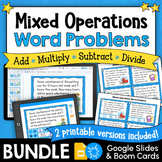 Math Word Problems Task Cards Bundle | Mixed Operations (S