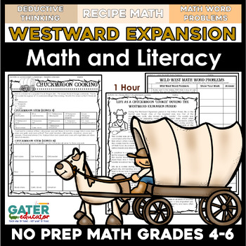 Preview of Westward Expansion Math Word Problems | Western Theme Literacy Centers