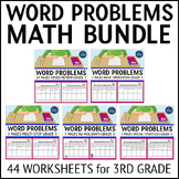 Math Worksheets Word Problems Bundle 3rd Grade