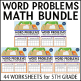Math Worksheets Word Problems Bundle 5th Grade
