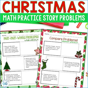Preview of Math Word Problems for Christmas Addition Addend and Subtraction Story Problems