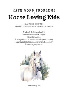 Preview of Math Word Problems for Horse Loving Kids