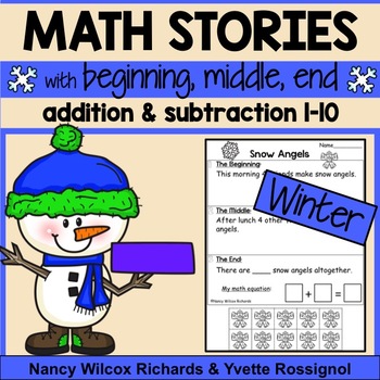 Preview of Winter Math Word Problems, Addition and Subtraction, No Prep