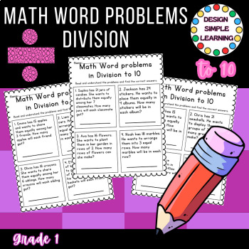 Preview of Math Word Problems in Division to 10 grade1