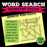Geometry Sub Plans Math Vocabulary Word Search