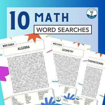 Preview of Math Word Search Bundle - End of the Year / After Testing Activity