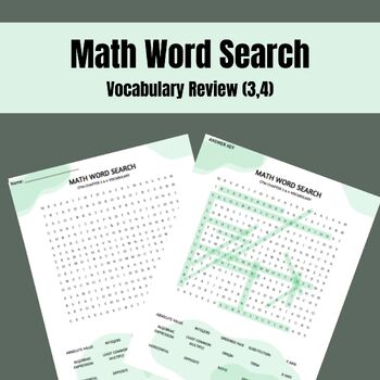 Preview of Math Word Search- (CPM 6th grade Unit 3 & 4 Vocabulary)