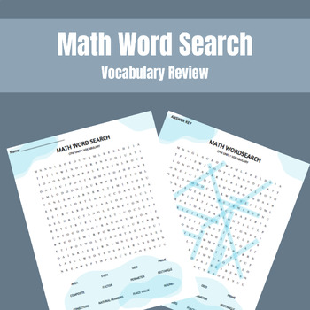 Preview of Math Word Search (CPM 6th grade Unit 1 Vocabulary)
