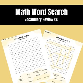 Preview of Math Word Search-  (CPM 6th grade Unit 2 Vocabulary)