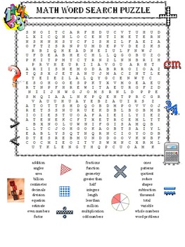 Preview of Math Word Search Puzzle