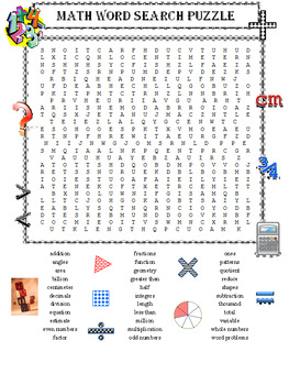 Math Word Search Puzzle PLUS Math Word Scramble (2 Items) by David Filipek