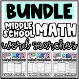 Middle School Math (6-8) Word Searches Bundle | Early Fini