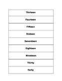 Math Word Sort for -ty and -teen