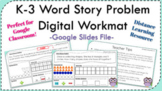 Math Word Story Problems (CGI) Distance Learning Google Sl
