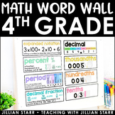 Math Word Wall 4th Grade - Vocabulary Cards and Anchor Charts