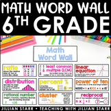 Math Word Wall 6th Grade - Vocabulary Cards