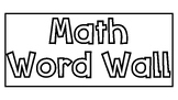 Math Word Wall