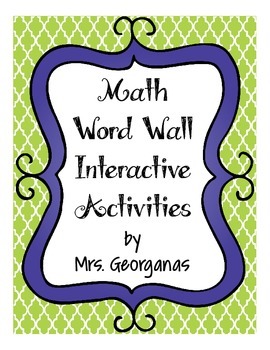 Preview of Math Word Wall Activities