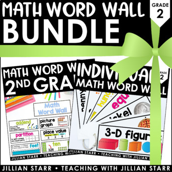 Preview of Math Word Wall Bundle 2nd Grade