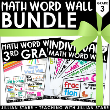 Preview of Math Word Wall Bundle 3rd Grade - Vocabulary Cards