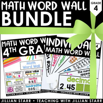 Preview of Math Word Wall Bundle 4th Grade - Vocabulary Cards
