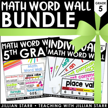 Preview of Math Word Wall Bundle 5th Grade