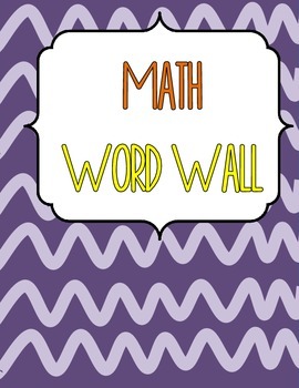 Preview of Junior Math Word Wall - Canadian Version