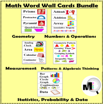 Preview of Math Word Wall Bundle Grades 3, 4, 5