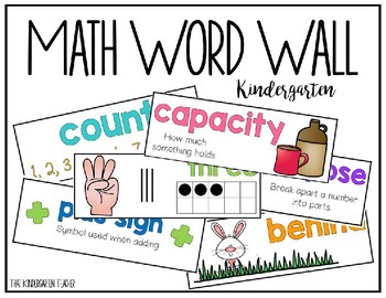 Preview of Math Word Wall Cards {Kindergarten}