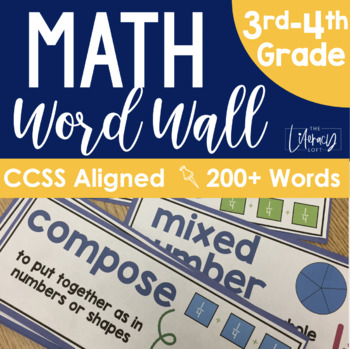 Preview of Math Word Wall {Grades 3-4}
