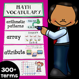 Math Vocabulary Cards Word Wall for 3rd, 4th & 5th Grades 