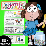 Math Word Wall & Interactive Notebook Vocabulary for 6th G