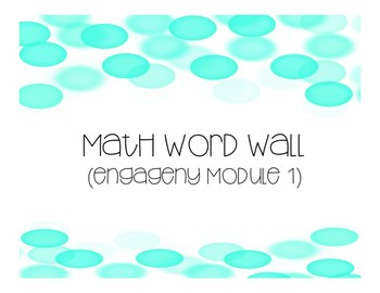 Preview of Math Word Wall-Module 1- EngageNY