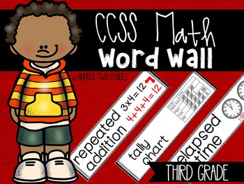 Preview of Math Word Wall {Third Grade}, CCSS Aligned