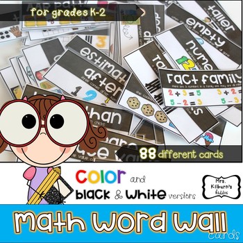 Preview of Math Word Wall Vocabulary Cards
