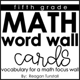 Math Word Wall Vocabulary Cards Fifth Grade