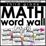 Math Word Wall Vocabulary Cards Third Grade