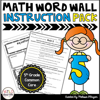 Preview of Math Vocabulary Instruction Pack & Quizzes
