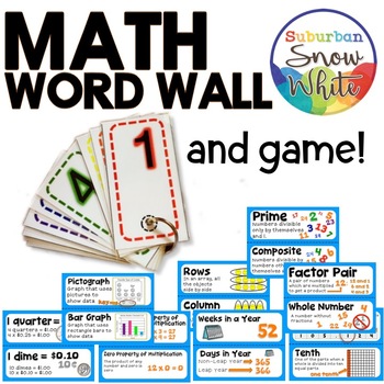 Preview of 4th Grade Math Word Wall: Growth Mindset and Game