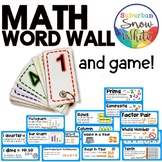 4th Grade Math Word Wall: Growth Mindset and Game
