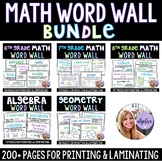 Math Word Walls - Grade 6, 7, 8, Algebra, and Geometry Bundle
